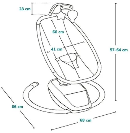 Lionelo - Dondolo per bambini con melodia OLIVIA Beige Naturale + telecomando