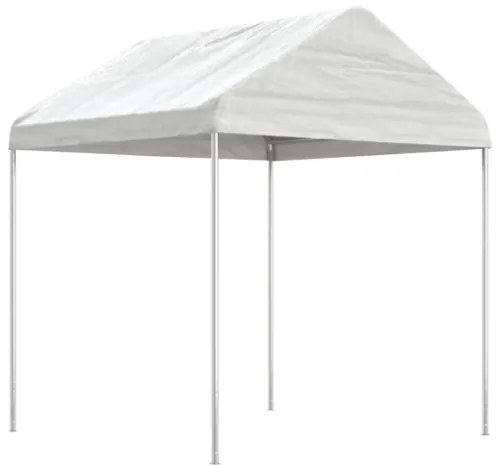 Gazebo con Tetto Bianco 6,69x2,28x2,69 m in Polietilene