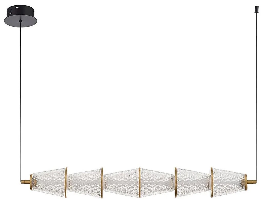 Lampadario LED a sospensione con filo SANSA LED/11W/230V oro/limpido