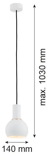 Argon 4215 - Lampadario a sospensione con filo SINES 1xE27/15W/230V d. 14 cm bianco