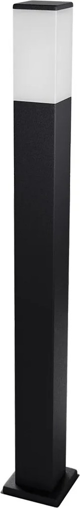 Paletto da Giardino 100cm Quadrato acciaio INOX Nero IP54 IK06 base E27