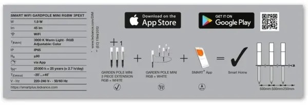 Ledvance - PACK 3x Lampada LED RGB per esterno SMART+ MINI 3xLED/1.9W/230V IP44 Wi-Fi