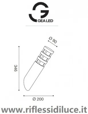 Gea led applique inclinato da esterno ip54 e27