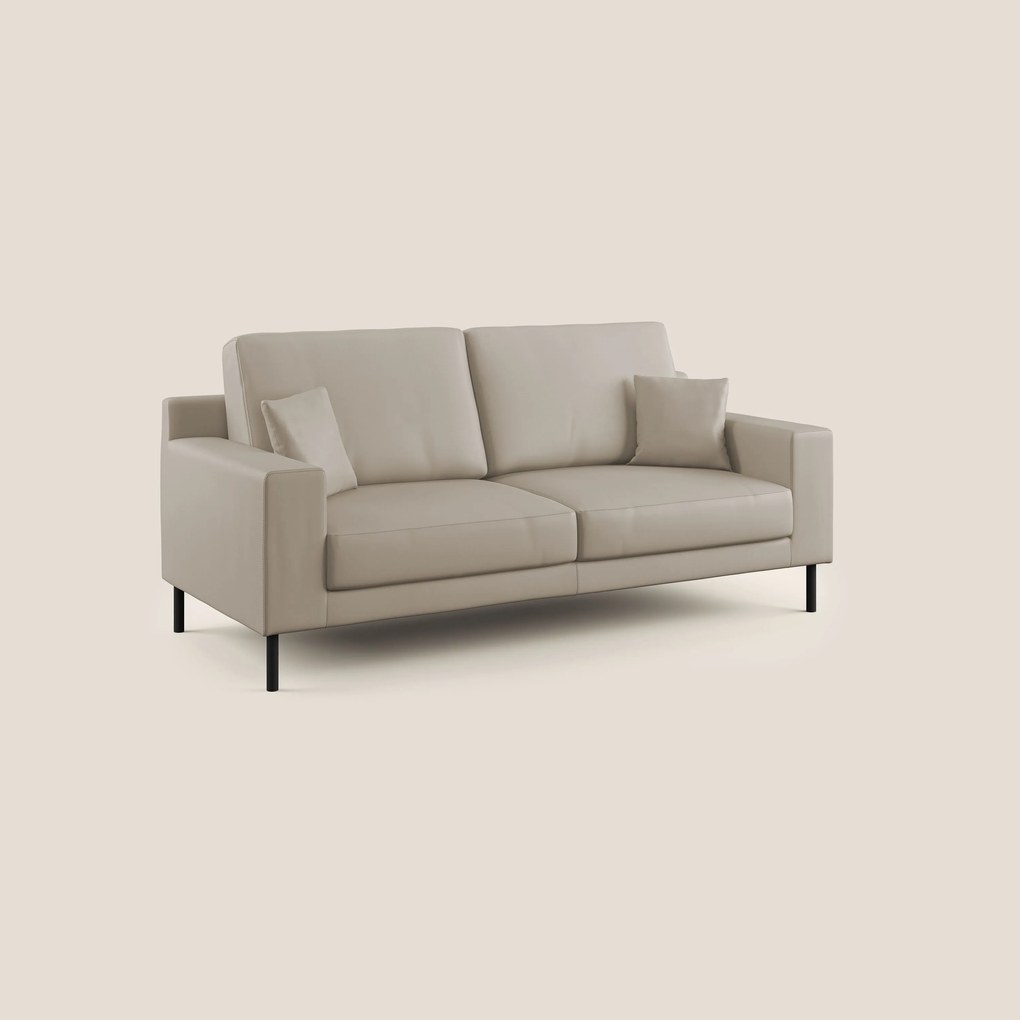 Uranio divano moderno lineare in Ecopelle impermeabile T04 beige
