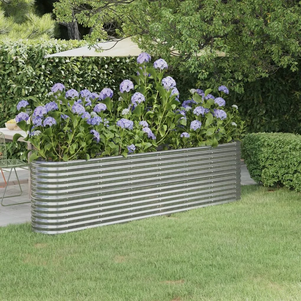 Letto Giardino Acciaio Verniciato A Polvere 260x40x68cm Argento /