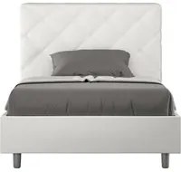 Letto Singolo 100x210 cm con Rete Priya Bianco