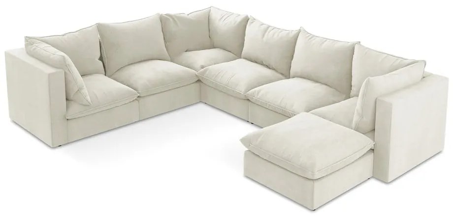 Divano angolare beige (con penisola a sinistra/a U) Manao – Makamii