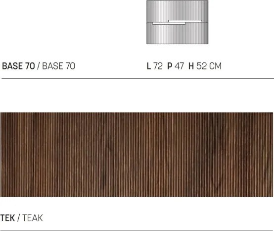 Mobile bagno sospeso 70 cm con 2 cassetti RIGHE Tek