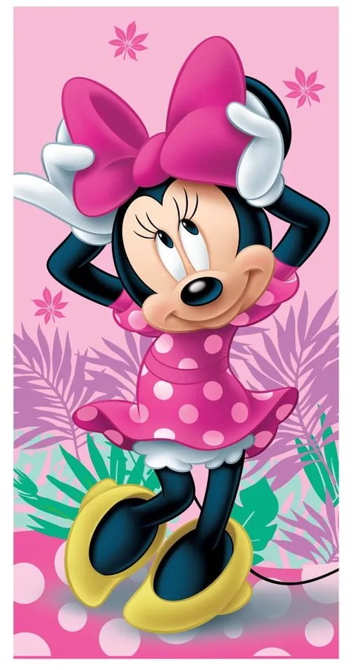 Asciugamano per bambini rosa in cotone 70x140 cm Minnie "Pink" – Jerry Fabrics