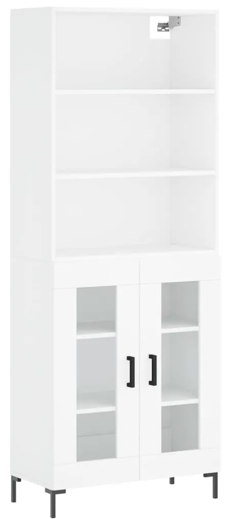 Credenza bianca 69,5x34x180 cm in legno multistrato