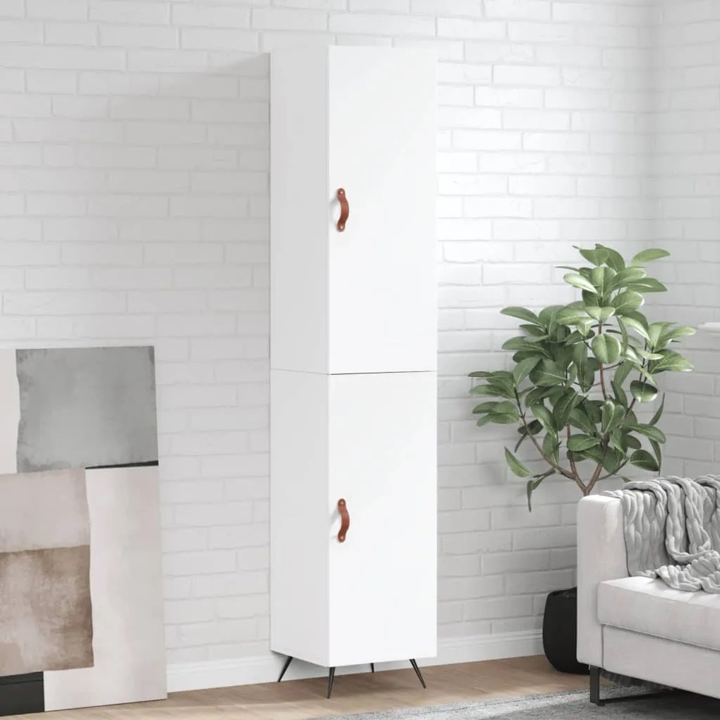 Credenza Bianca 34,5x34x180 Cm İn Legno Multistrato /