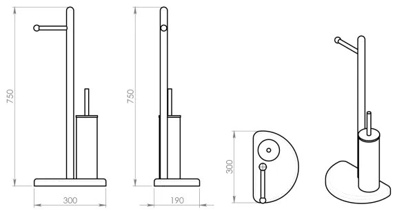 Gedy - Porta carta igienica e porta scopino HIBISCUS cromo lucido