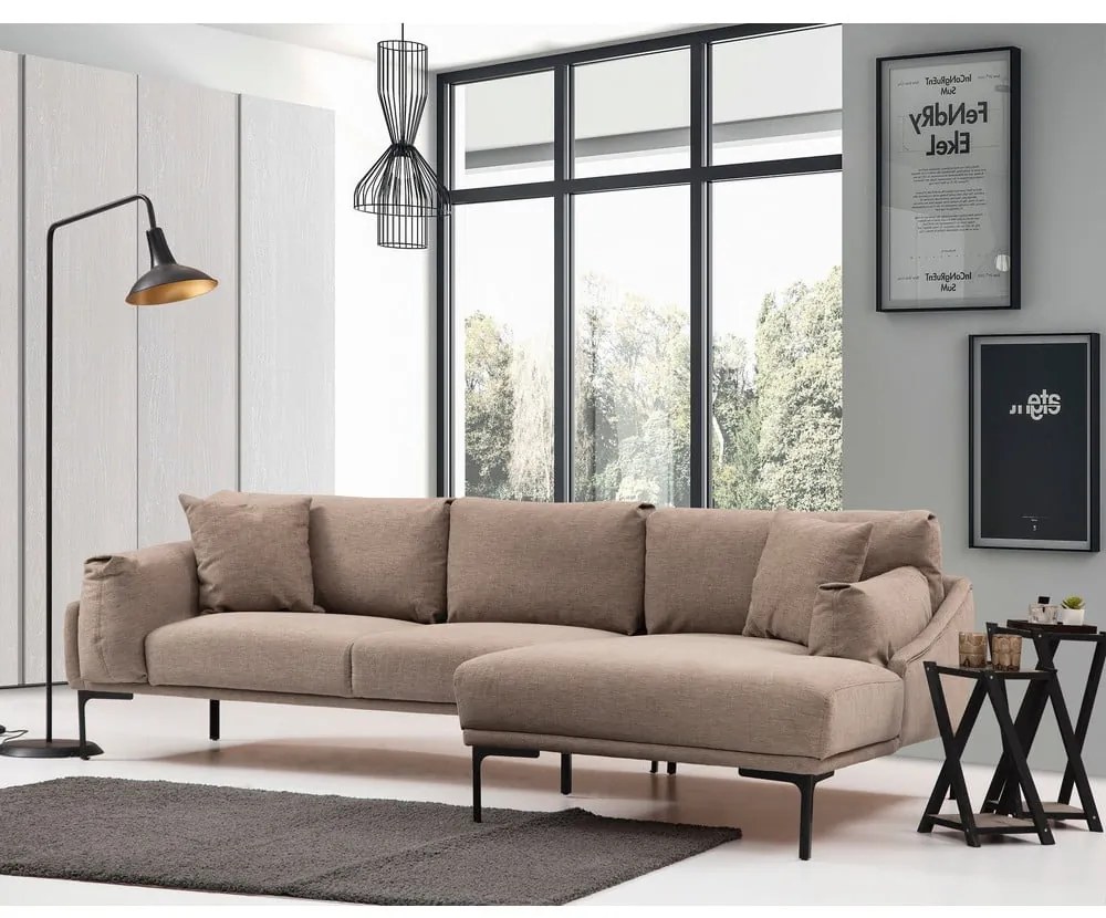 Divano angolare beige , angolo destro Leo - Artie