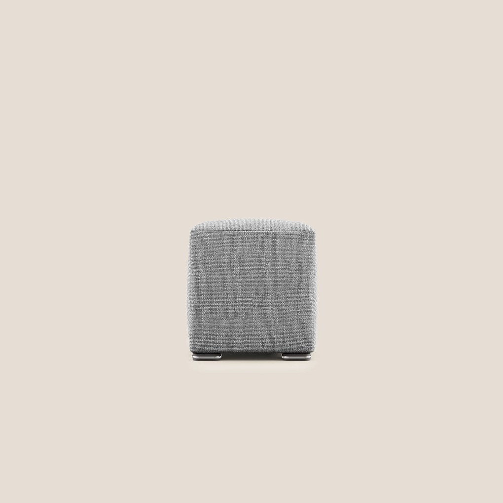 Cube pouf in morbido tessuto impermeabile ad intreccio melangiato T06 grigio