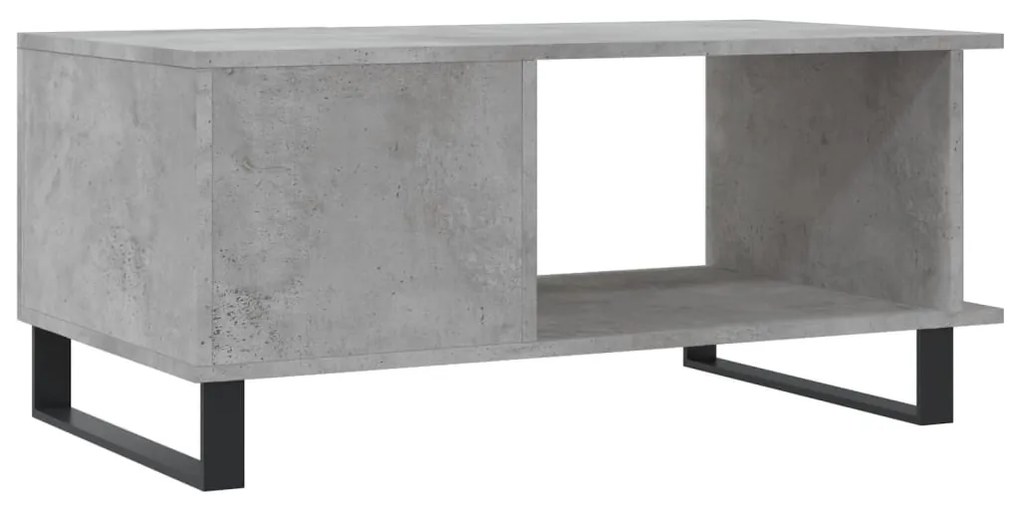 Tavolino da salotto grigio cemento 90x50x40cm legno multistrato