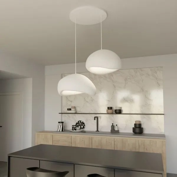 Brilagi - Lampada a sospensione con cavo WABI SABI, 2xE27/40W/230V, Ø 60 cm, bianco