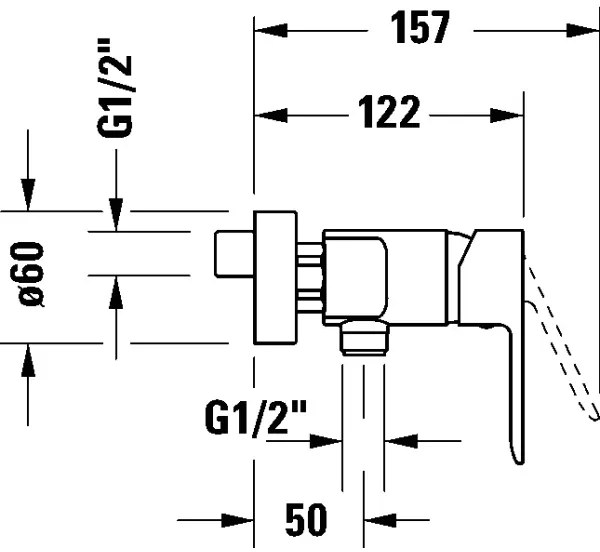 Duravit DC4230001046 - Miscelatore per doccia D-CODE nero opaco