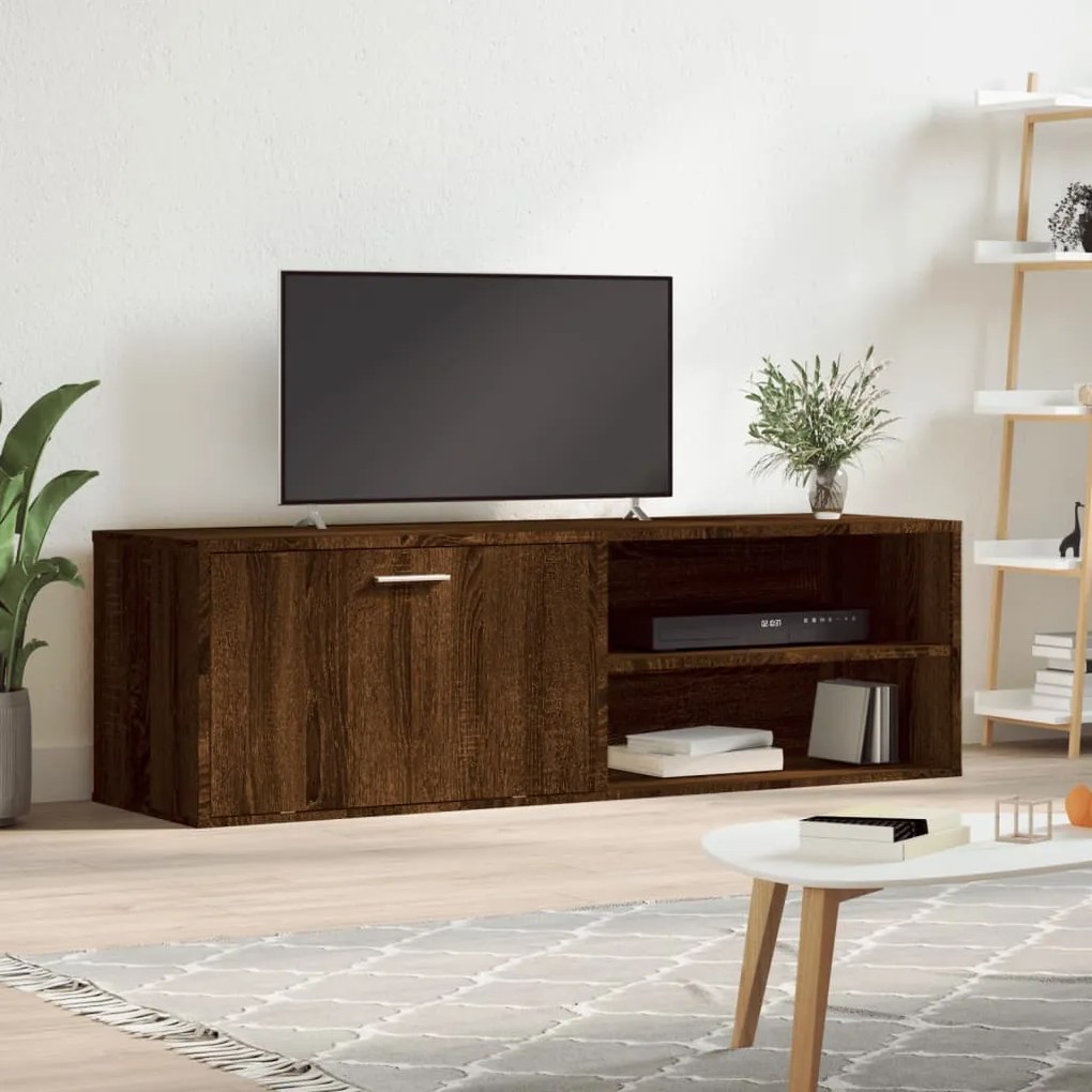 Mobile porta tv rovere marrone 120x34x37 cm legno multistrato