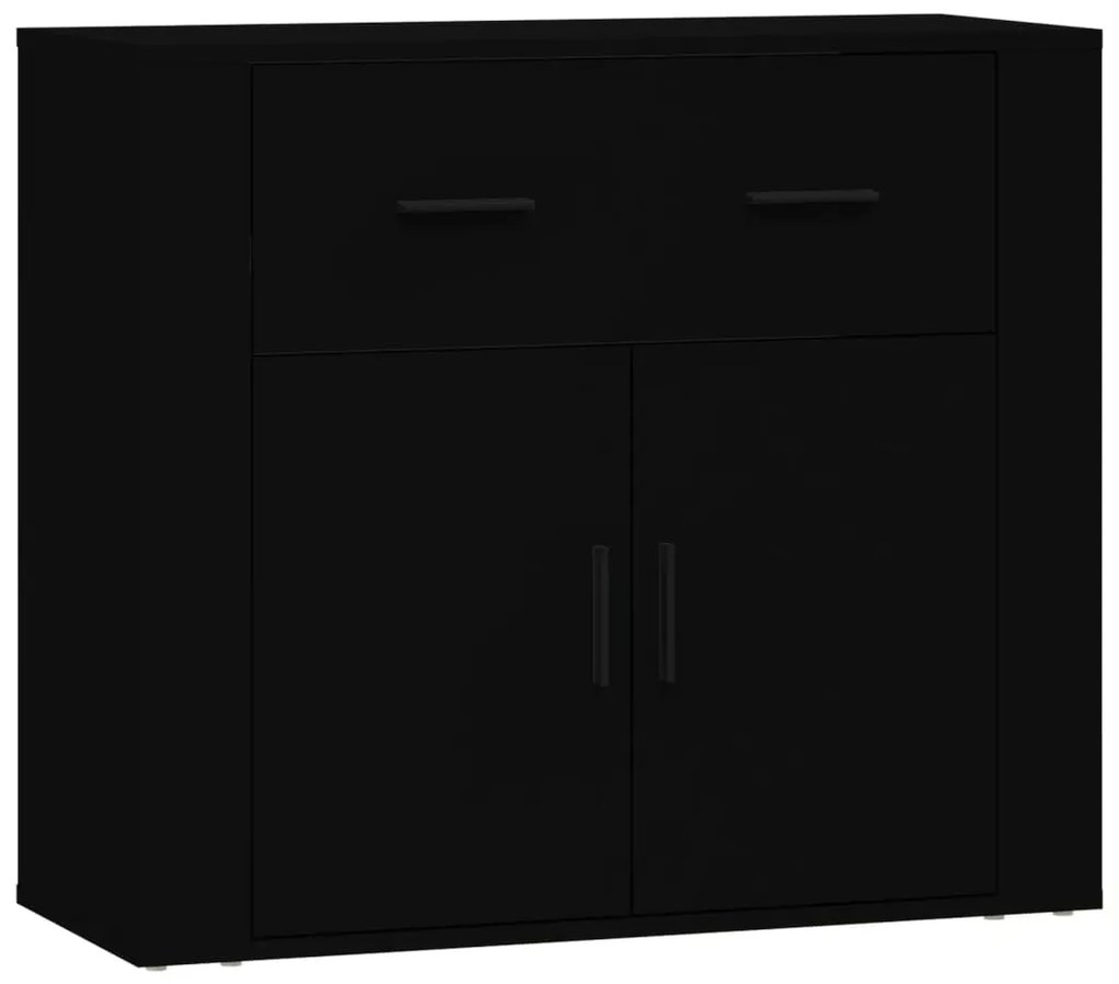 Credenza nera 80x33x70 cm in legno multistrato