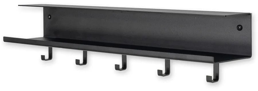Attaccapanni da parete nero in metallo con scaffale 50 cm Easy – Spinder Design