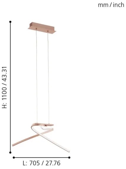 Eglo 97362 - Lampadario LED a sospensione con filo PALOZZA 2xLED/11W/230V
