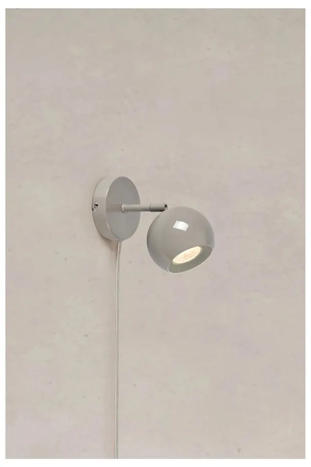 Lampada da parete greige con alimentazione a corrente Pop – Markslöjd