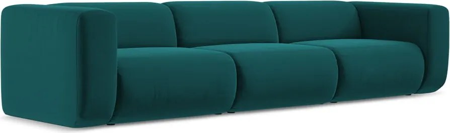 Divano turchese con rivestimento in velluto 319 cm Ekahi – Makamii