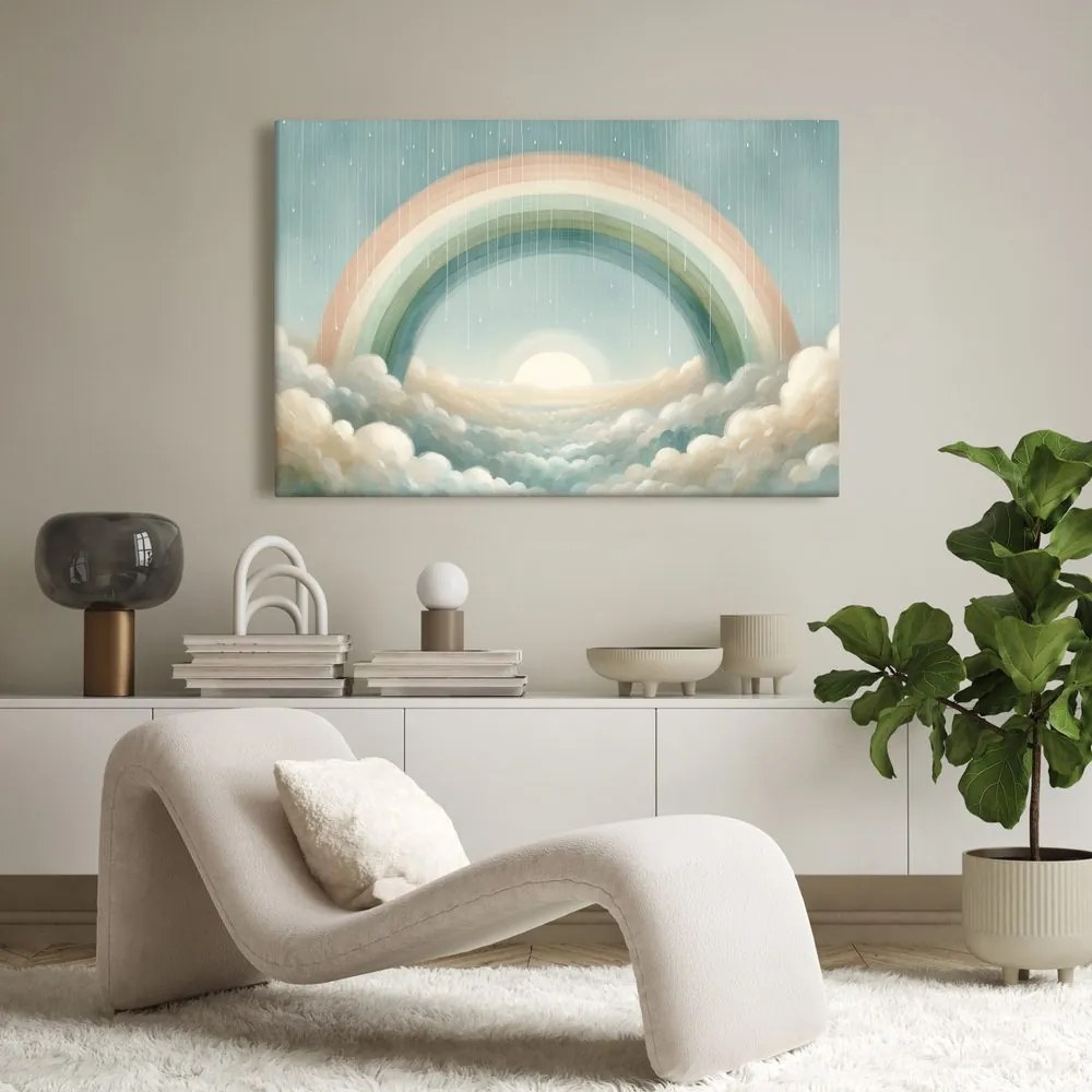 Quadro su tela – Arcobaleno sopra un mare di nuvole