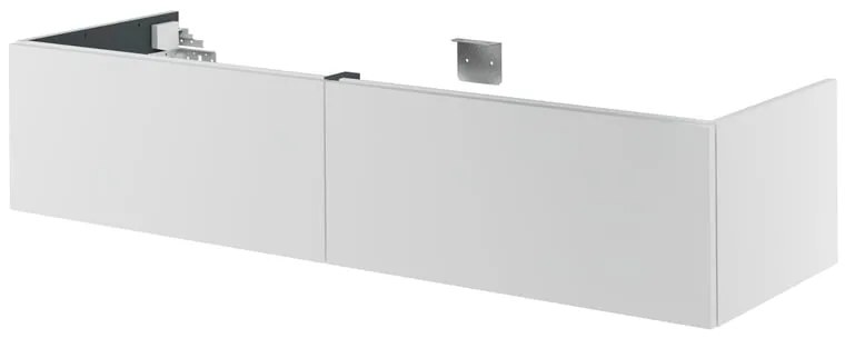 Mobile da bagno sospeso sotto lavabo L 150 x H 32 x P 48 cm bianco laccato, 2 cassetti SENSEA Neo