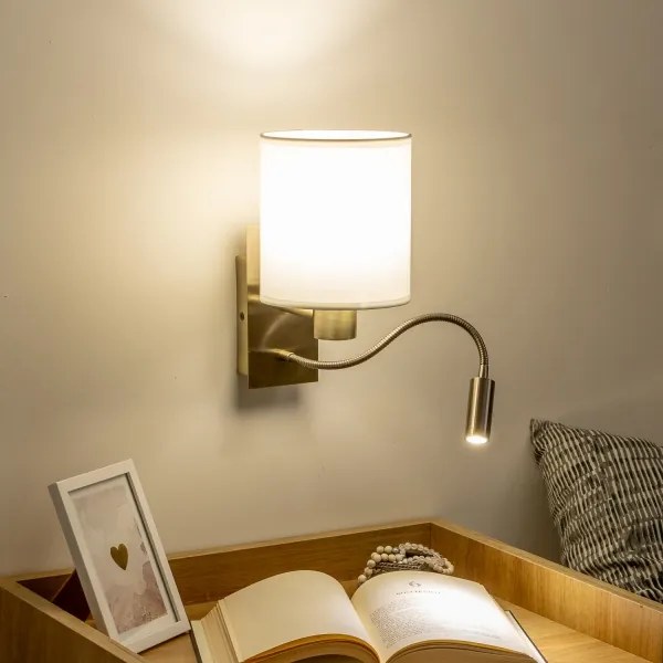 Brilagi - Applique a LED NUBILA 1xE27/25W/230V + LED/3W ottone/bianco