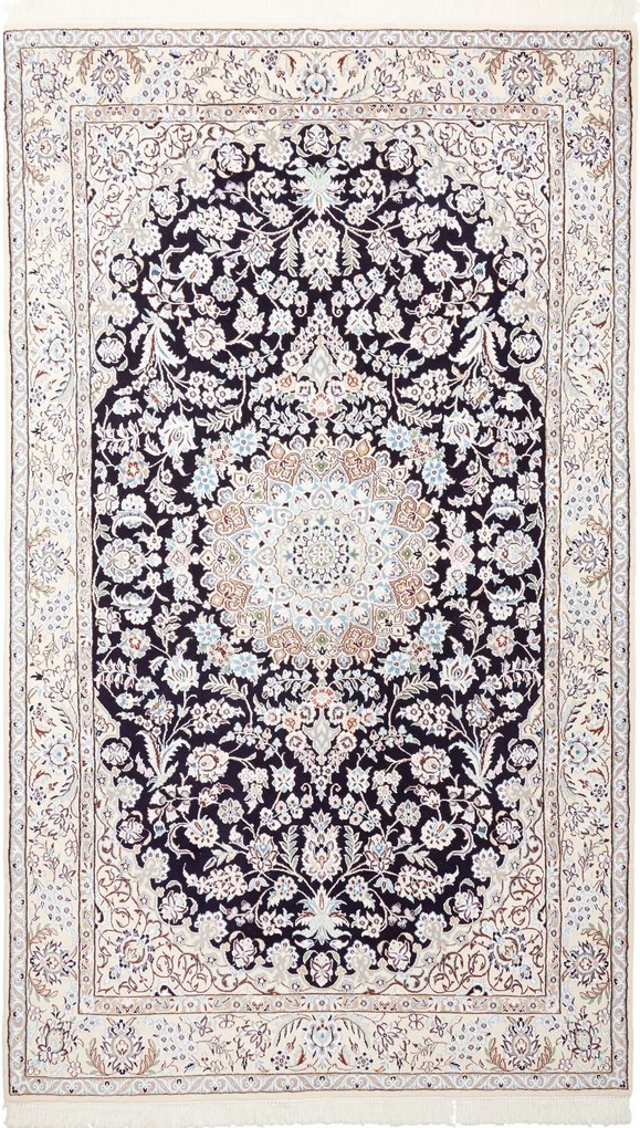 Nain Tappeto persiano 250 x 140 Blu (Iran) Annodato A Mano