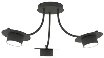 Lampada a soffitto in acciaio ENSO 3 nero da interno 3xGX53