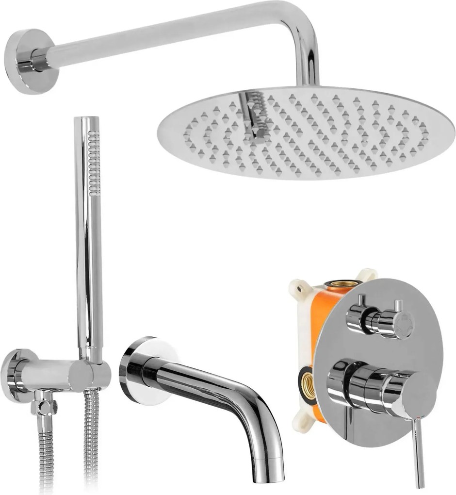 Set da vasca-doccia da incasso Rea Lungo Chrome + Box