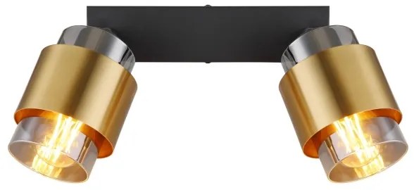 Globo 15560-2 - Faretto MILLEY 2xE27/40W/230V nero/ottone