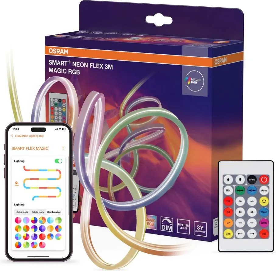 Osram - Striscia LED RGB esterna dimmerabile SMART+ MAGIC 3m LED/15W/230V Wi-Fi + telecomando