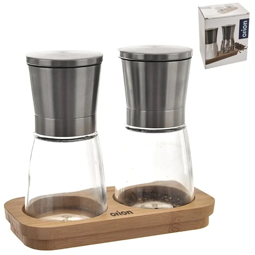Set di macinini per pepe e sale in vetro 2 pezzi - Orion