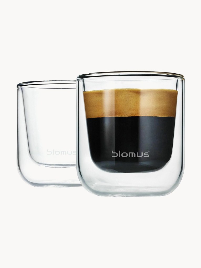 Tazze caffè a doppia parete senza manico Nero 2 pz