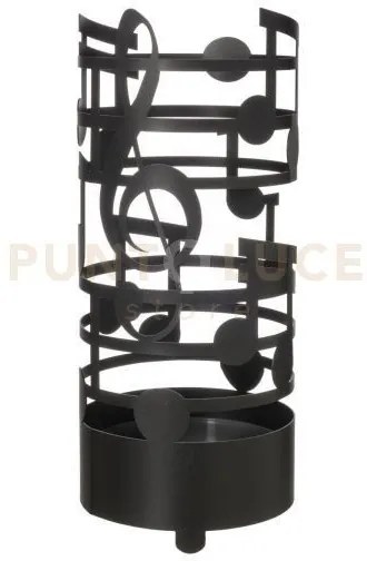 Porta ombrelli note musicali nero in ferro diametro23cmxaltezzadi54cm