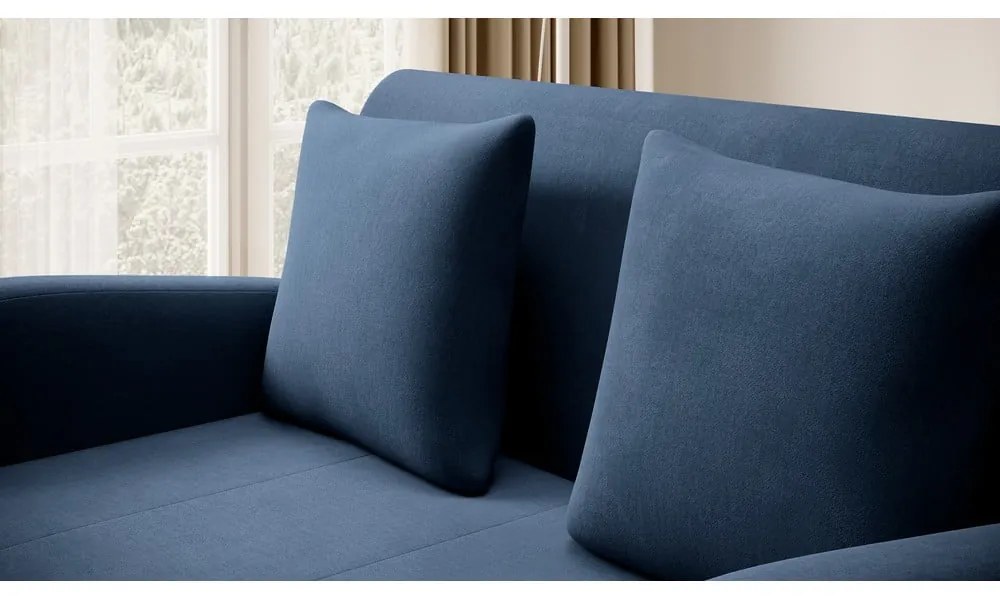 Divano blu allungabile e rivestimento in velluto 130 cm Ario – ELTAP