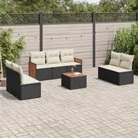 Set Divani da Giardino con Cuscini 8 pz Nero in Polyrattan 3227561