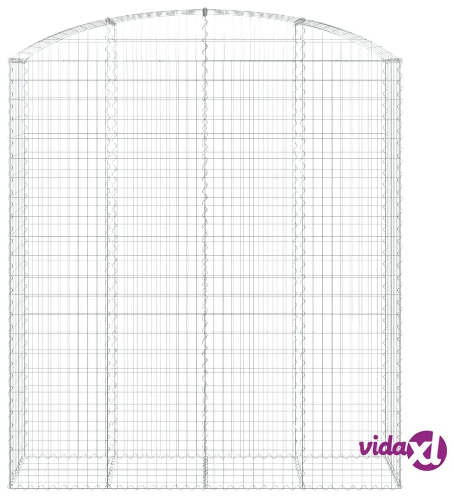 vidaXL Cesto Gabbione ad Arco 200x50x220/240 cm Ferro Zincato