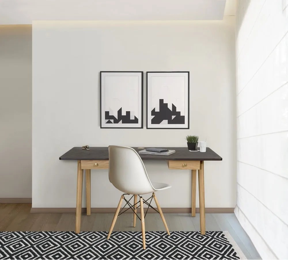 Scrivania con effetto rovere 70x140 cm Nice – Woodman