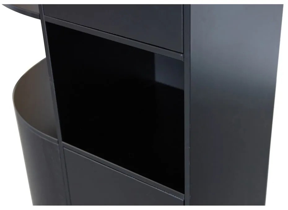 Libreria modulare nera in legno di pino 78x210 cm Finca - WOOOD