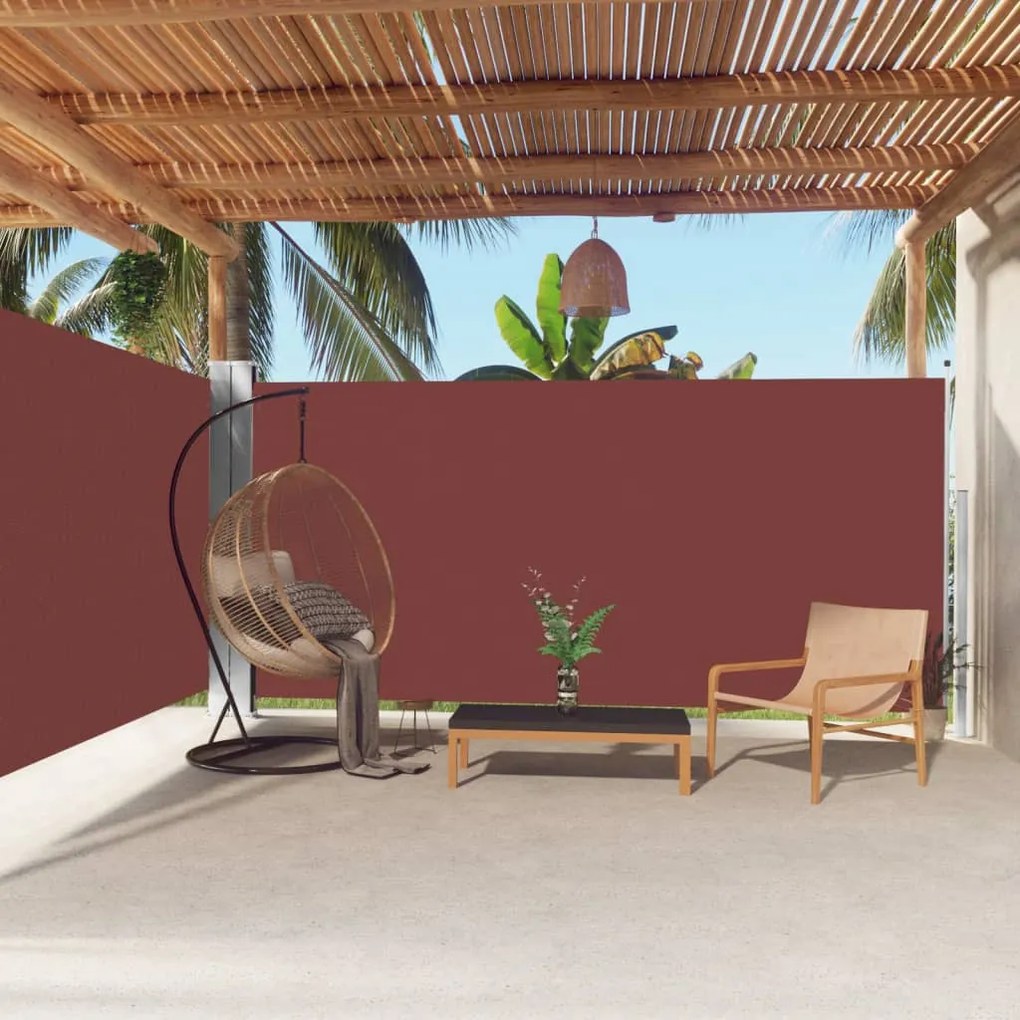 Tenda Da Sole Laterale Retrattile Marrone 180x600 Cm /