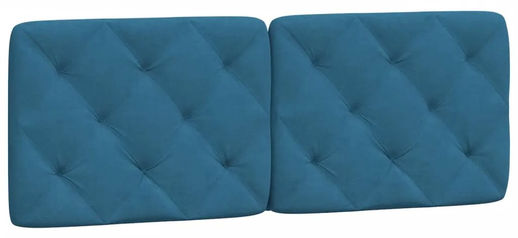 Letto con materasso blu 140x190 cm in velluto