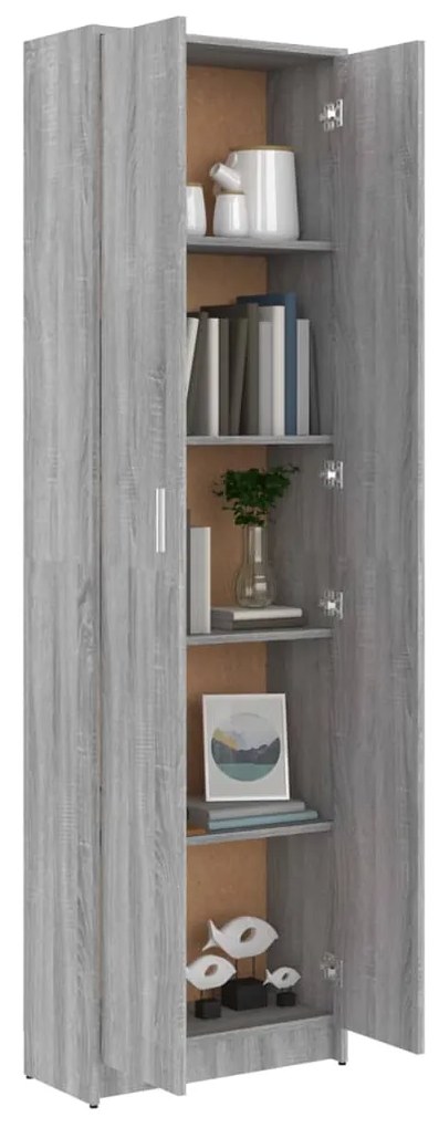 Armadio corridoio grigio sonoma 55x25x189 cm legno multistrato