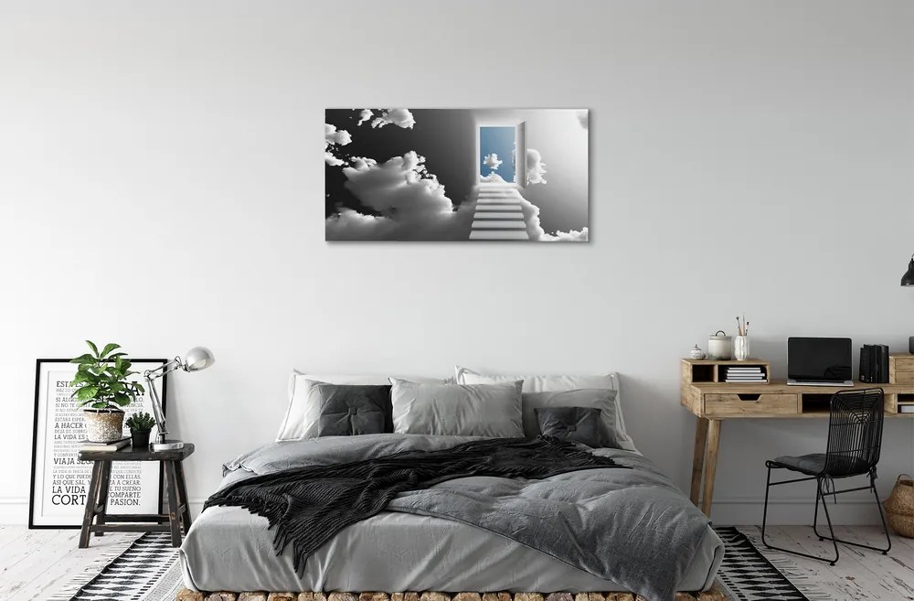 Quadro su tela Porte del paradiso delle scale 125x50 cm