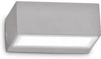 Applique Da Parete Contemporaneo Twin Alluminio Grigio 1 Luce G9 28W Ip44