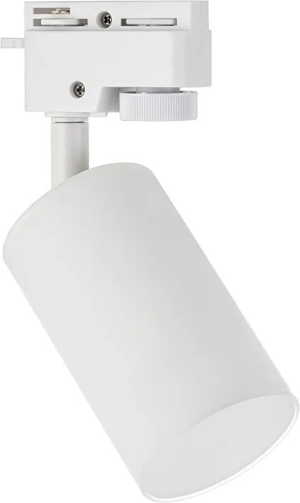 Faro GU10 per binario Monofase in Vetro Bianco