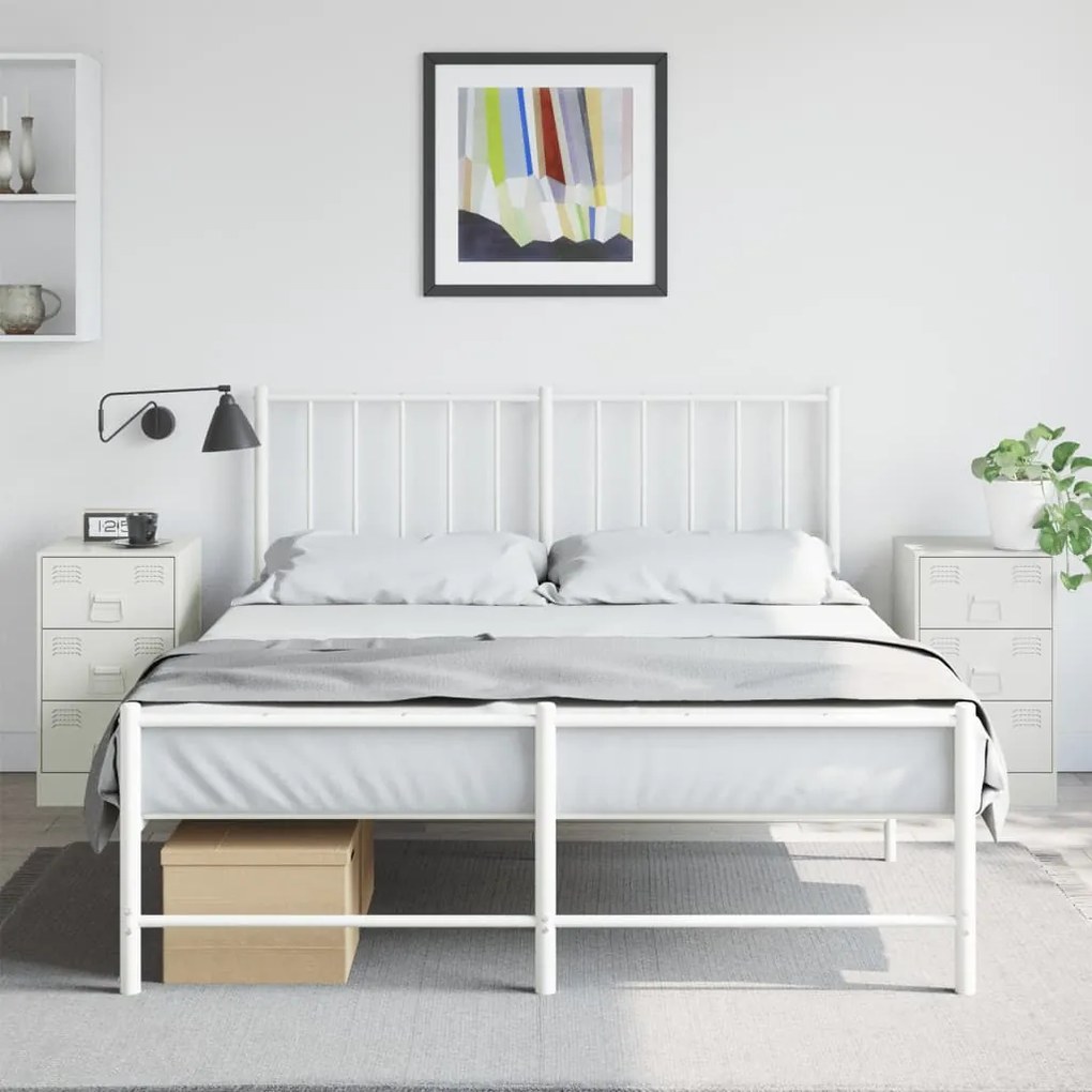 Comodini 2 Pz Bianchi 34,5x39x62 Cm İn Acciaio /
